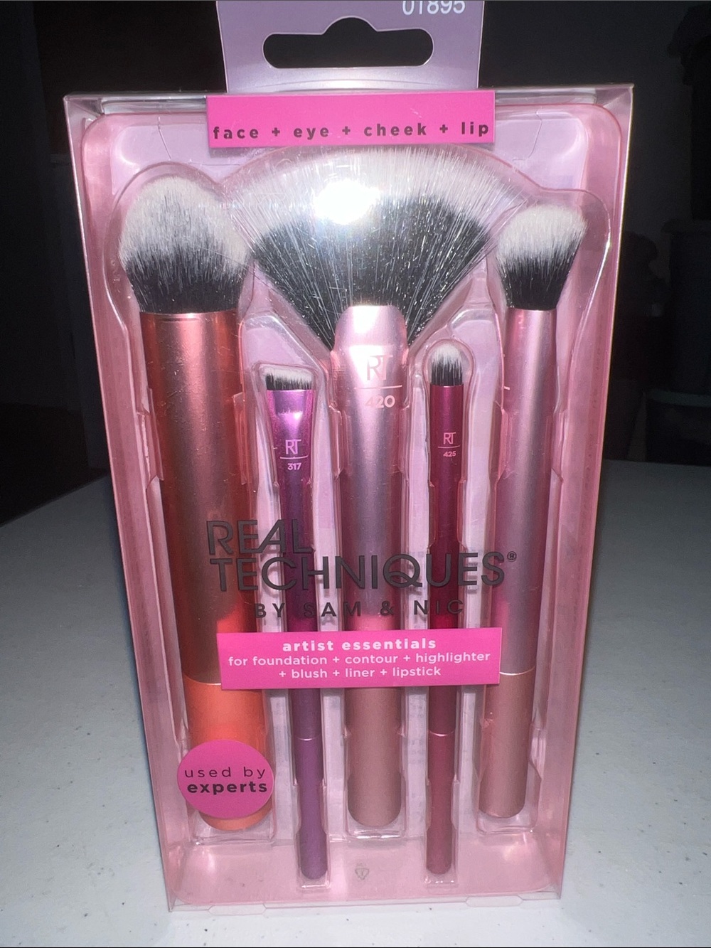 Real Techniques Pink Metallic Artist Essentials Brush Set